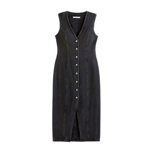 A&F Mara Vest Midi Dress Women's Small Petite Dark Denim V-Neck Abercrombie NWT